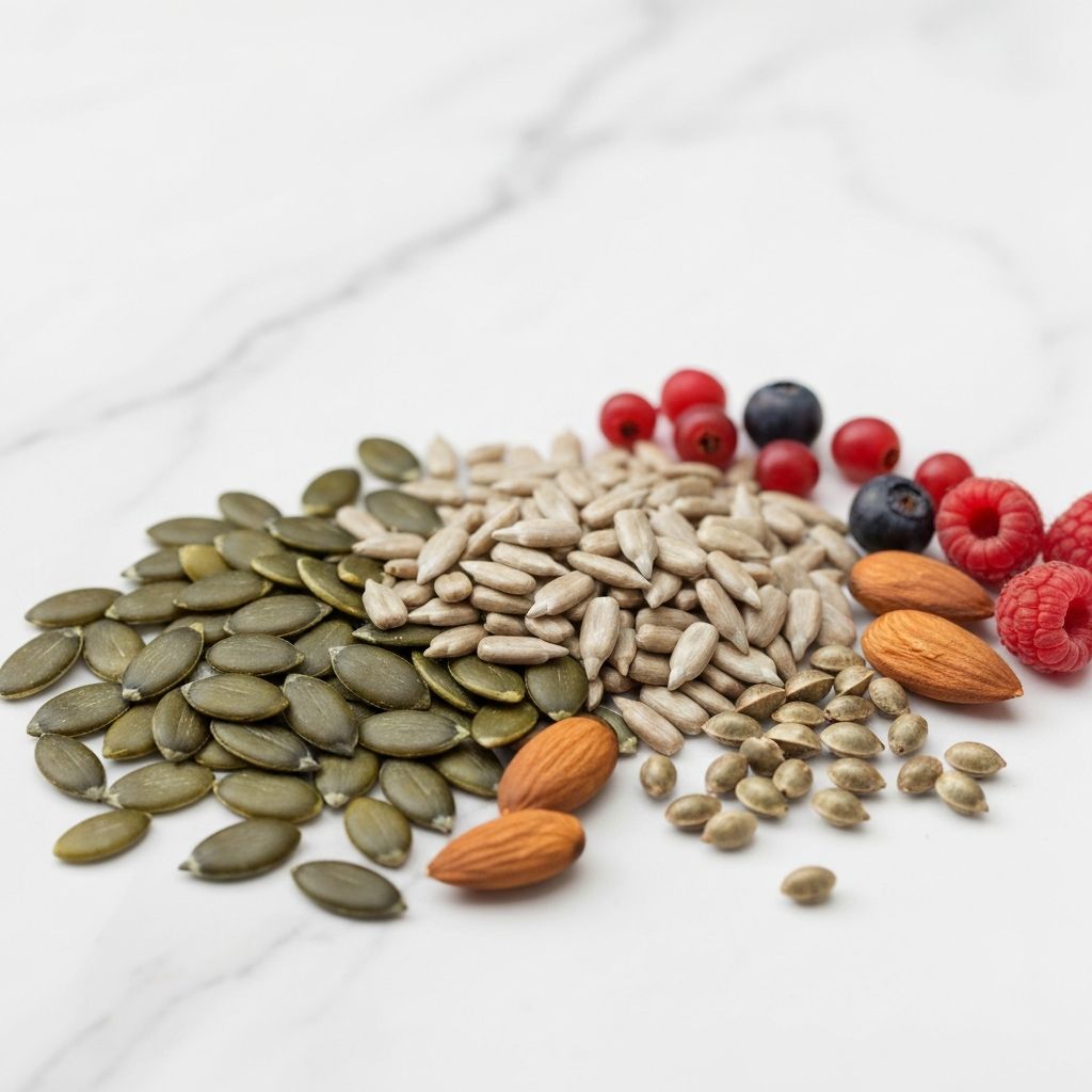 Nährstoffreiche Samen, Nüsse und Gemüse